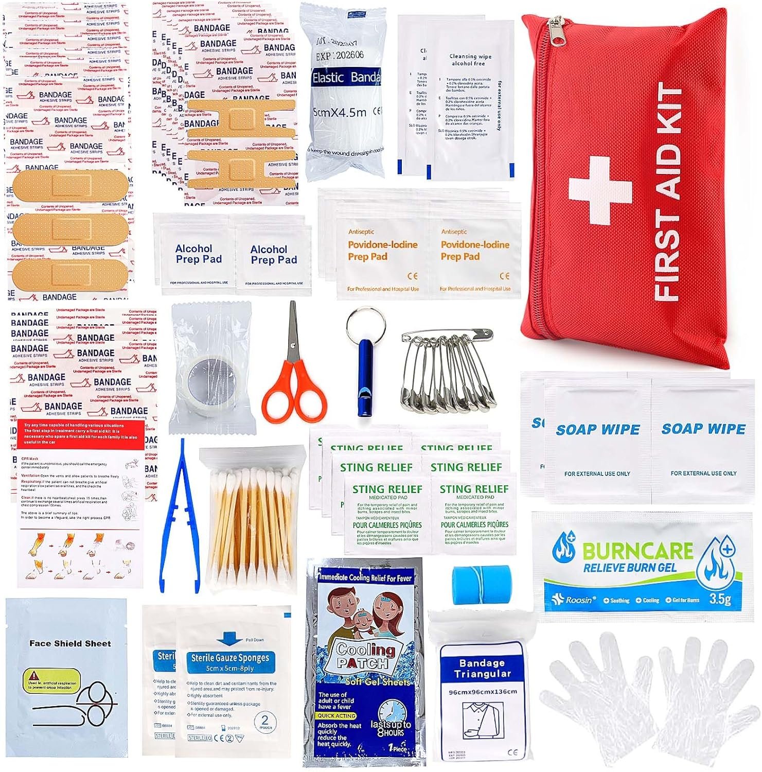 First Aid Kit for Home Car Travel 107 Piece Emerge... - Image 2