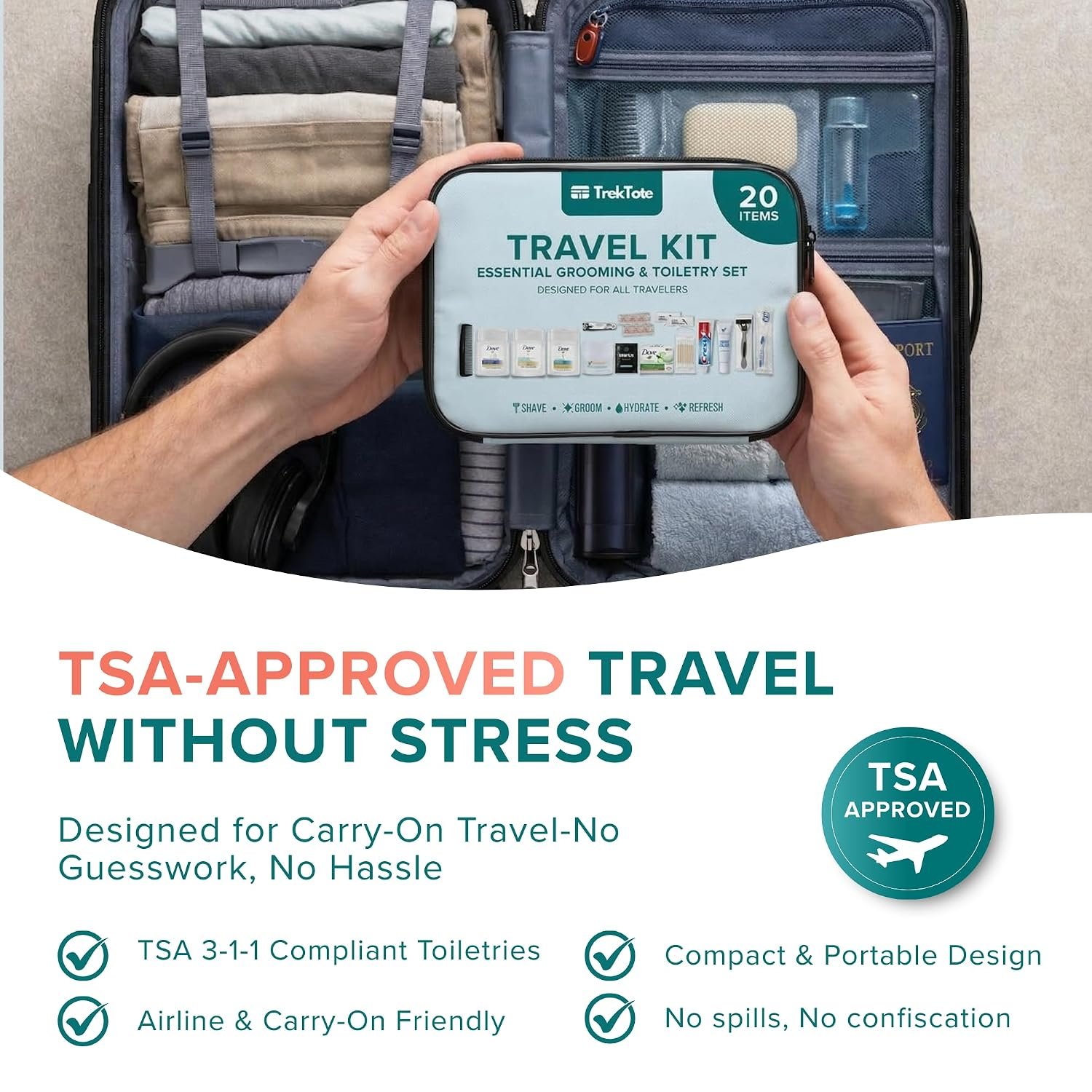 20-Piece Unisex Travel Toiletry Kit – Premium Bran... - Image 5