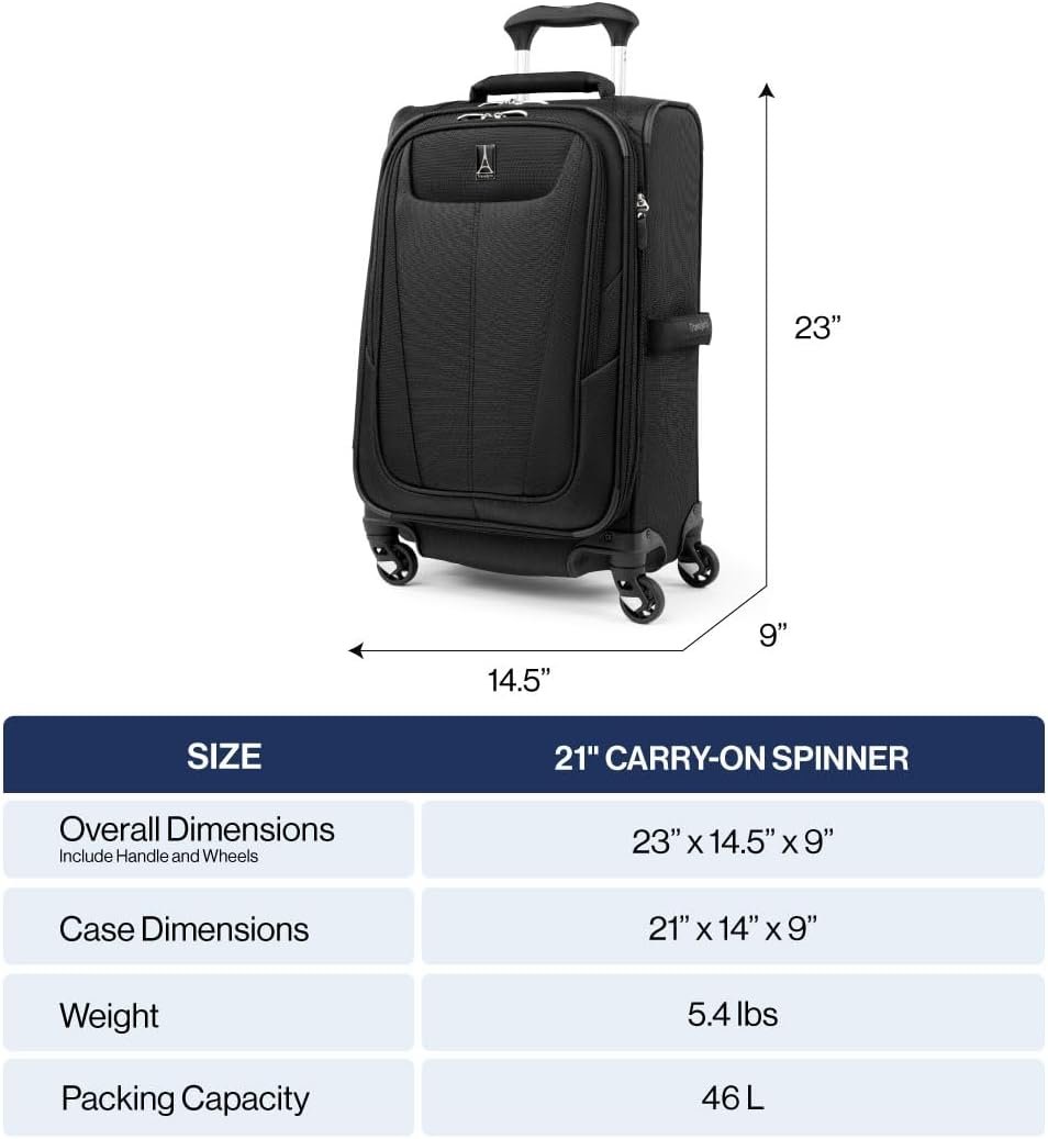 Travelpro Maxlite 5 Softside Carry-On Luggage Spin... - Image 3