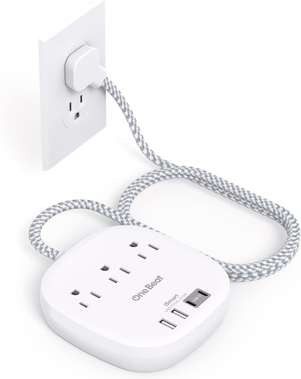 Travel Essentials, 22.5W/4.5A Flat Plug Power Stri... - Image 2