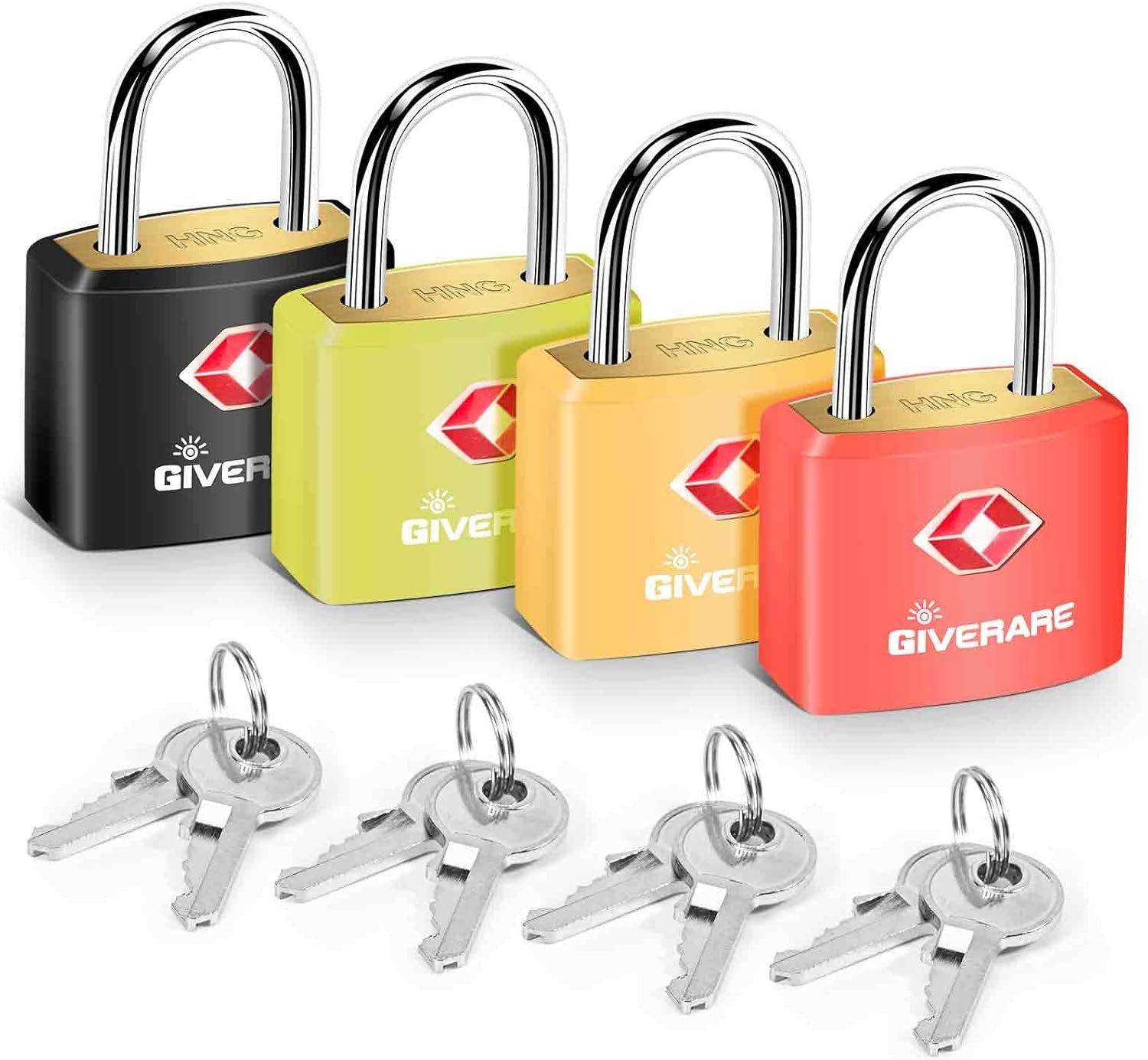 4 Pack TSA Approved Travel Luggage Locks with Keys... - Image 2