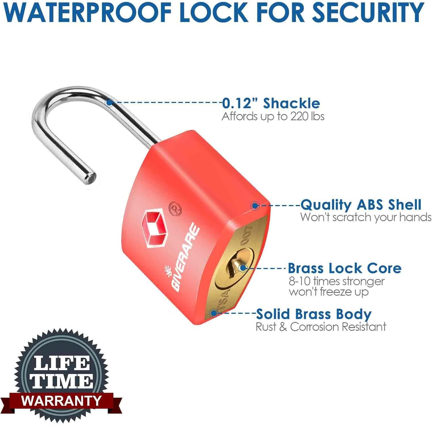 4 Pack TSA Approved Travel Luggage Locks with Keys... - Image 5