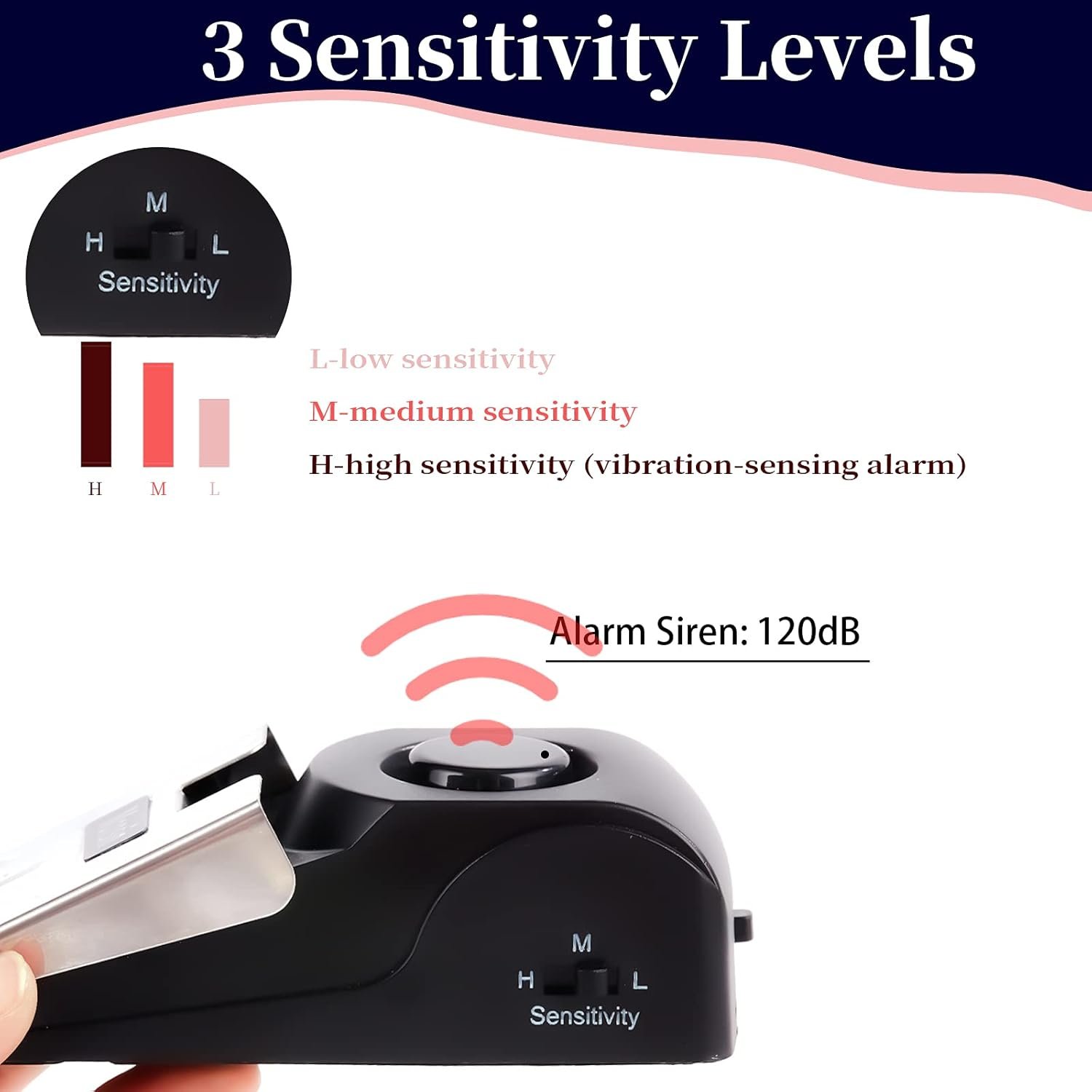 Door Stop Alarm, Door Stopper with 120DB Security ... - Image 4