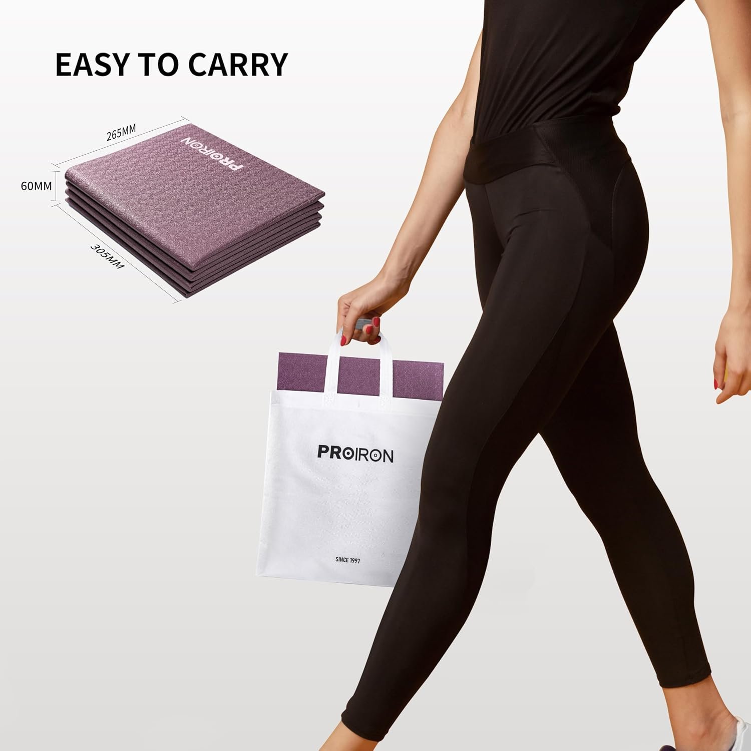 PROIRON Foldable Yoga Mat 0.24"/0.16" for Home Wor... - Image 3
