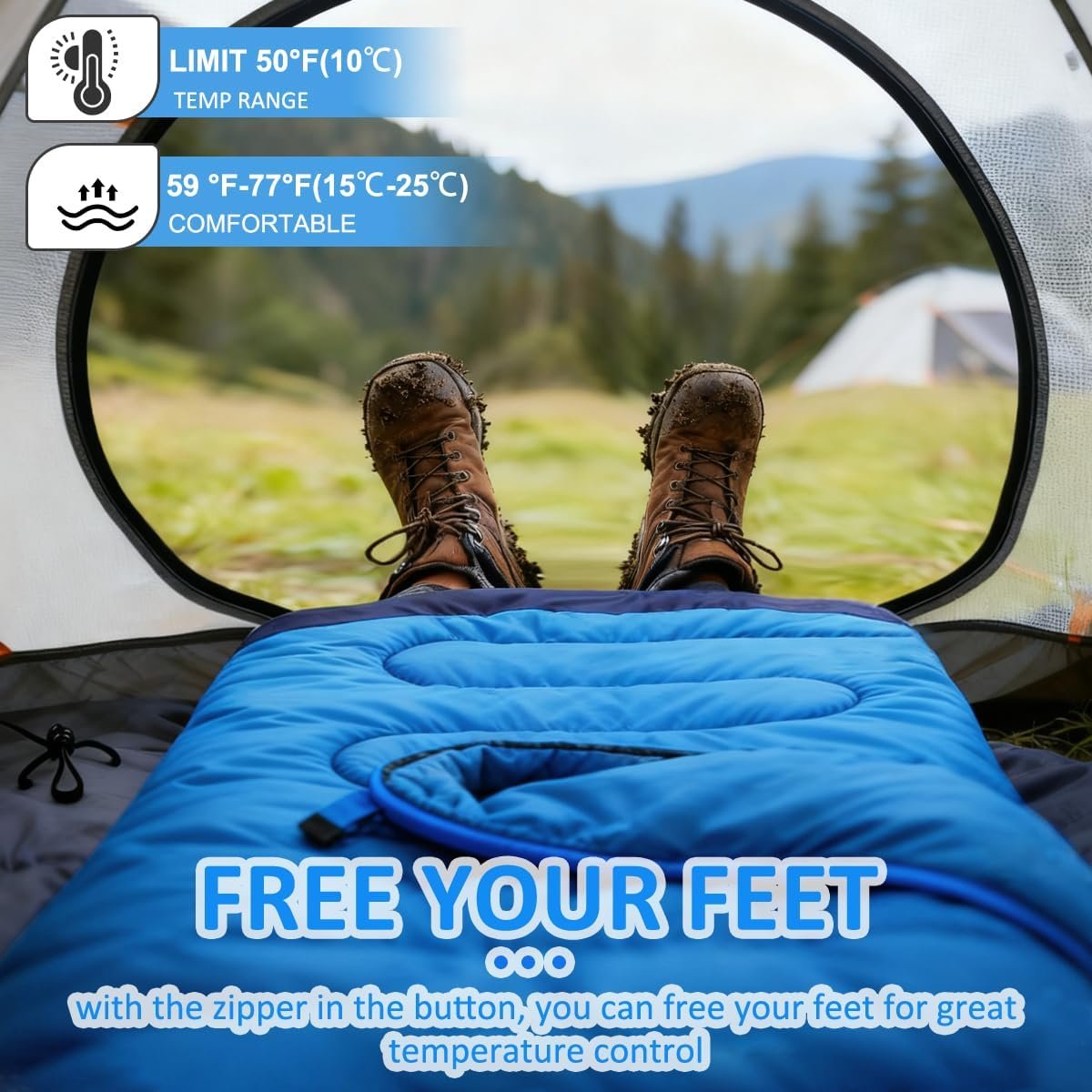 oaskys Camping Sleeping Bag - 3 Season Warm & Cool... - Image 7