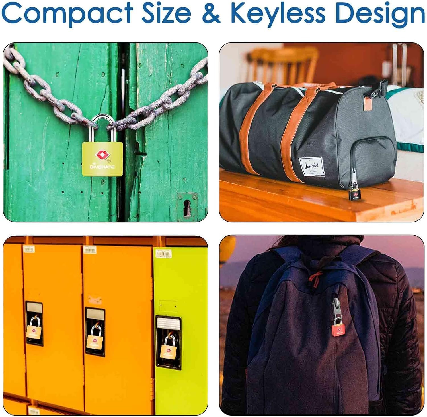 4 Pack TSA Approved Travel Luggage Locks with Keys... - Image 7