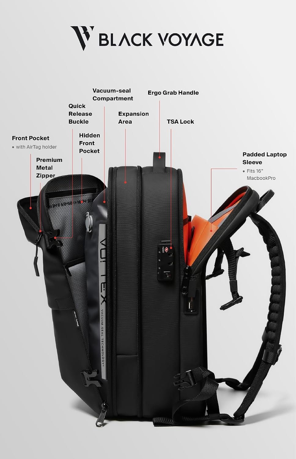 BlackVoyage Vortex Vacuum Seal Travel Backpack 60L... - Image 6