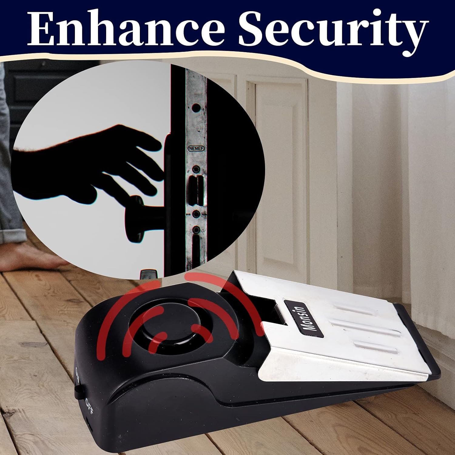 Door Stop Alarm, Door Stopper with 120DB Security ... - Image 7