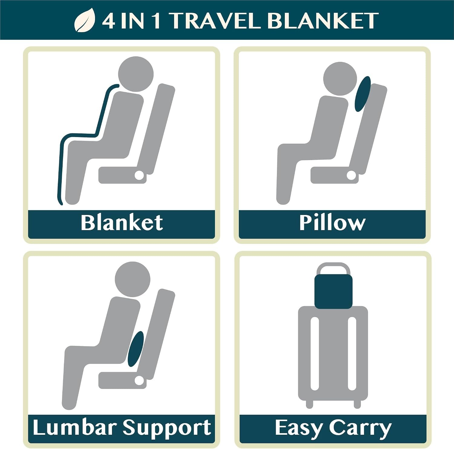 PAVILIA Travel Blanket Pillow, Soft Airplane Blank... - Image 8