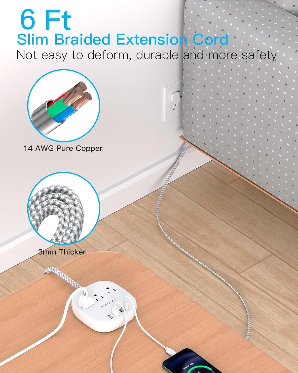 Travel Essentials, 22.5W/4.5A Flat Plug Power Stri... - Image 6