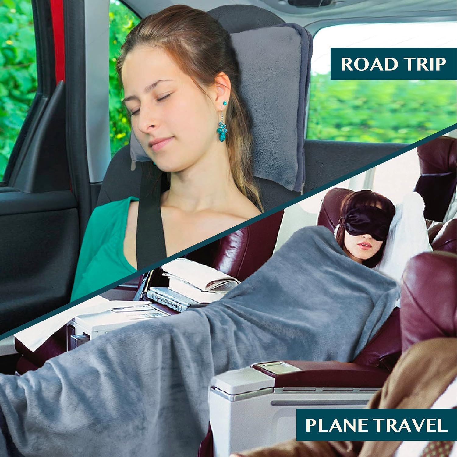 PAVILIA Travel Blanket Pillow, Soft Airplane Blank... - Image 6