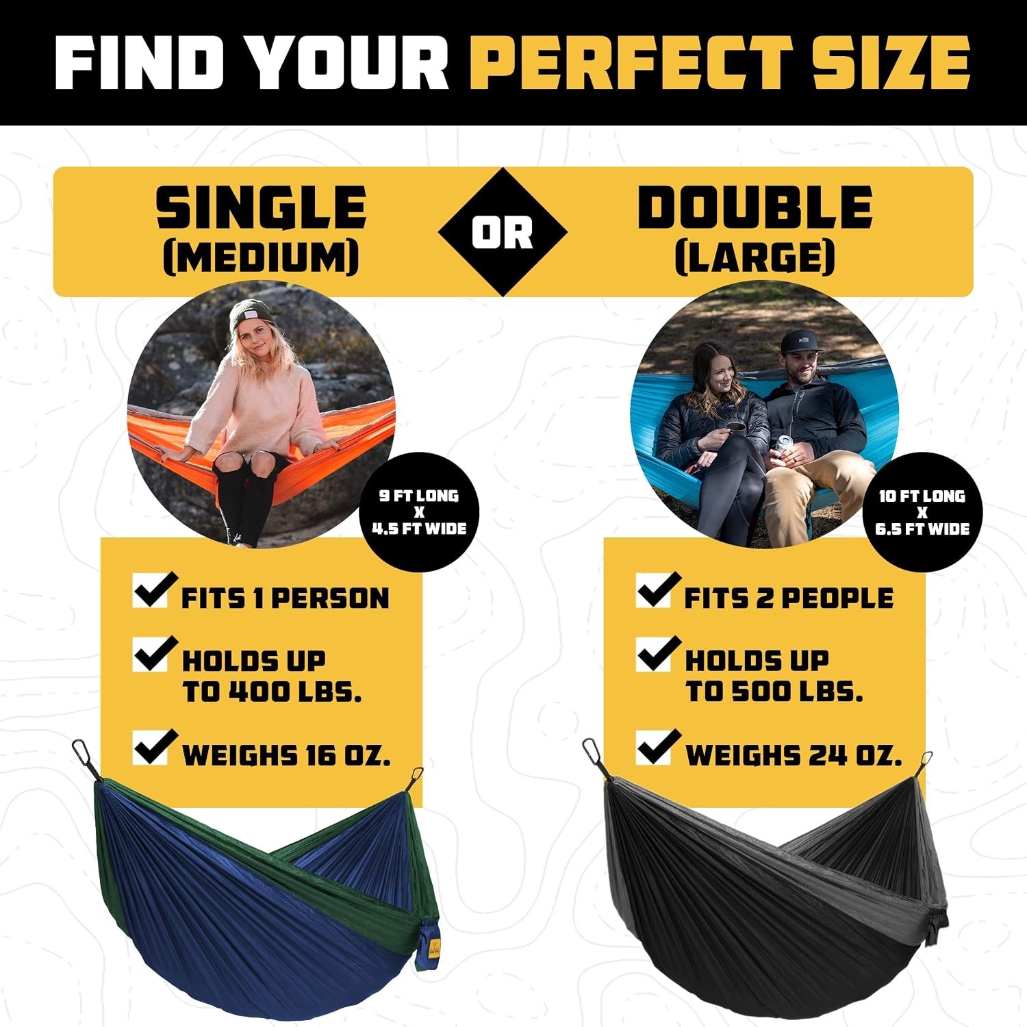 Wise Owl Outfitters Camping Hammock – up to 500lbs... - Image 3