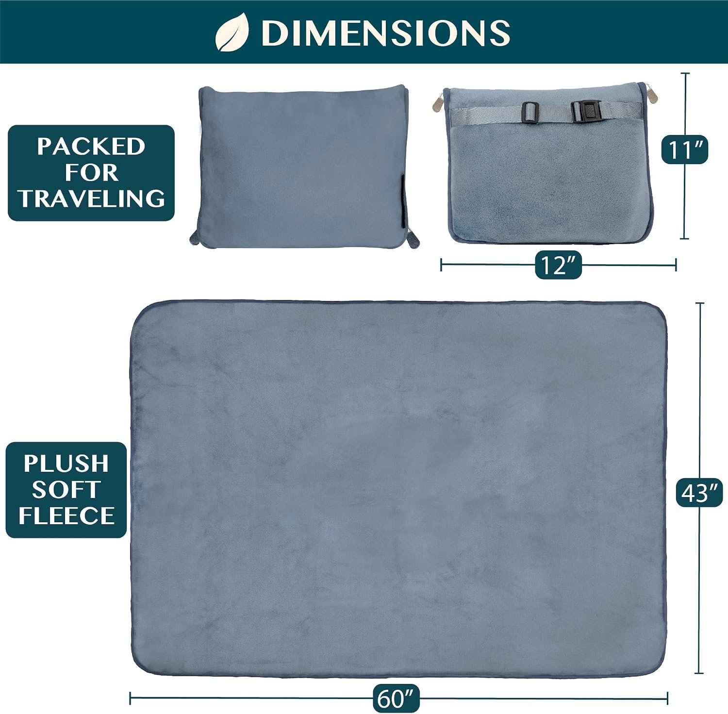 PAVILIA Travel Blanket Pillow, Soft Airplane Blank... - Image 7