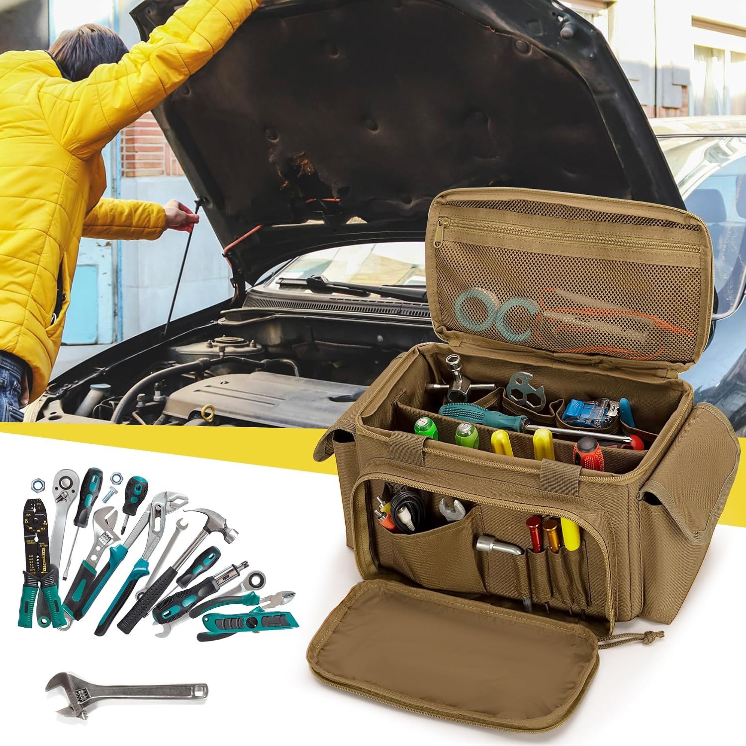 Rexmica Small Tool Bag Tool Storage Organizer Tact... - Image 8