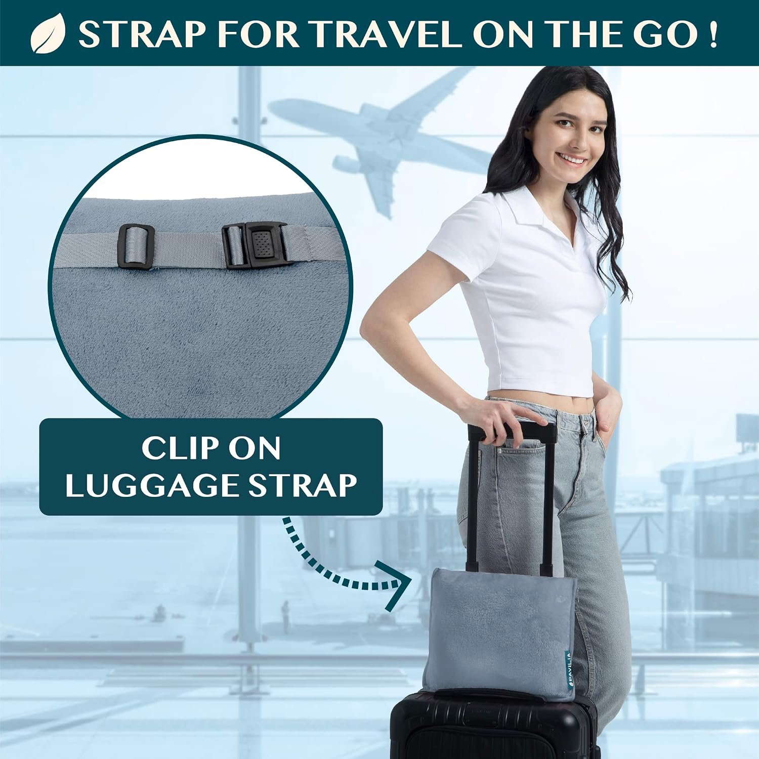 PAVILIA Travel Blanket Pillow, Soft Airplane Blank... - Image 4