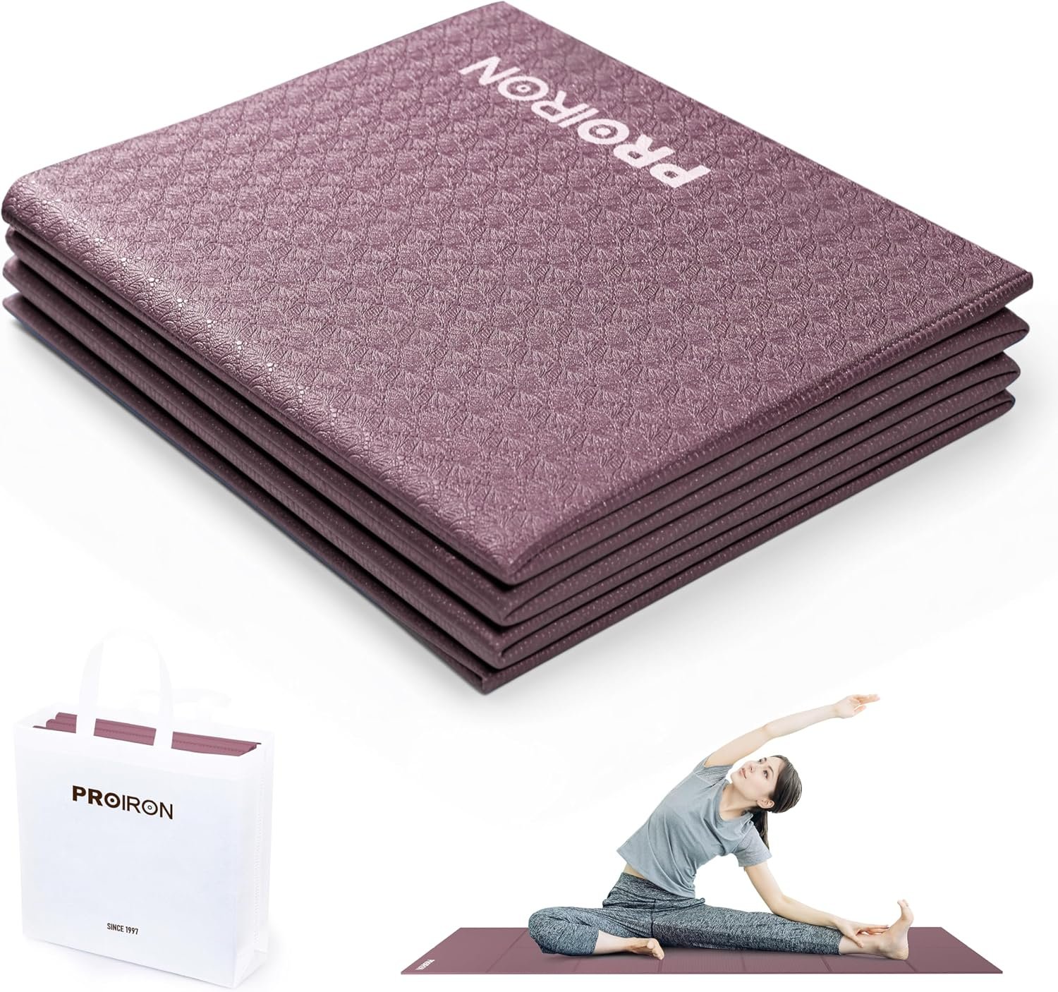 PROIRON Foldable Yoga Mat 0.24"/0.16" for Home Wor... - Image 2