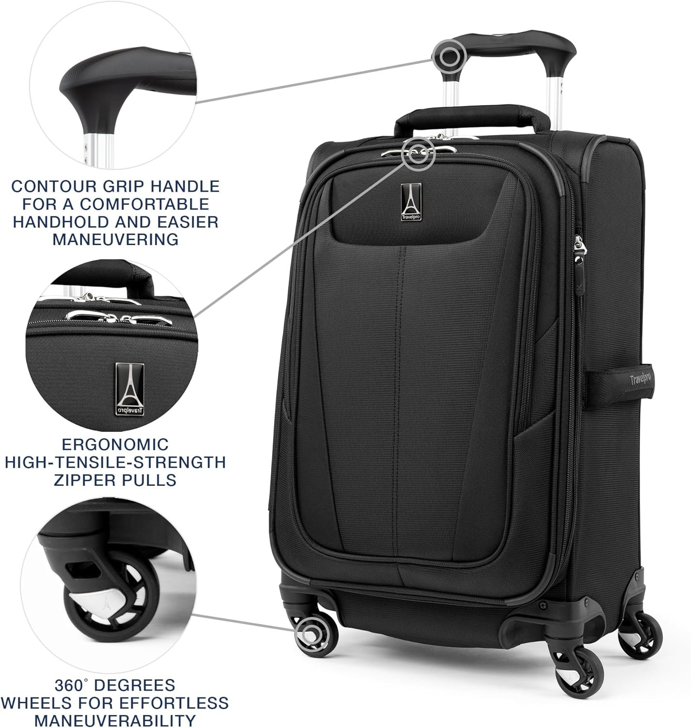 Travelpro Maxlite 5 Softside Carry-On Luggage Spin... - Image 4