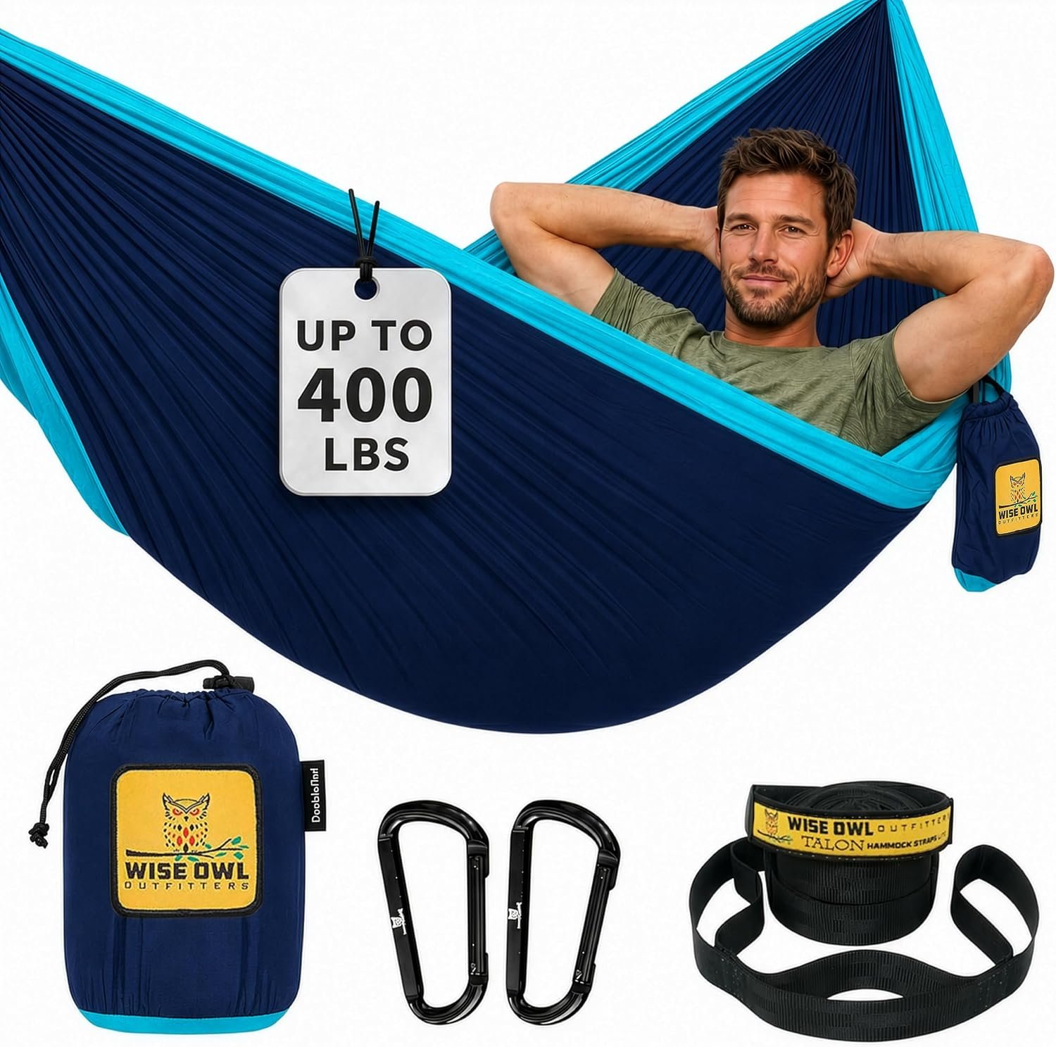 Wise Owl Outfitters Camping Hammock – up to 500lbs... - Image 2