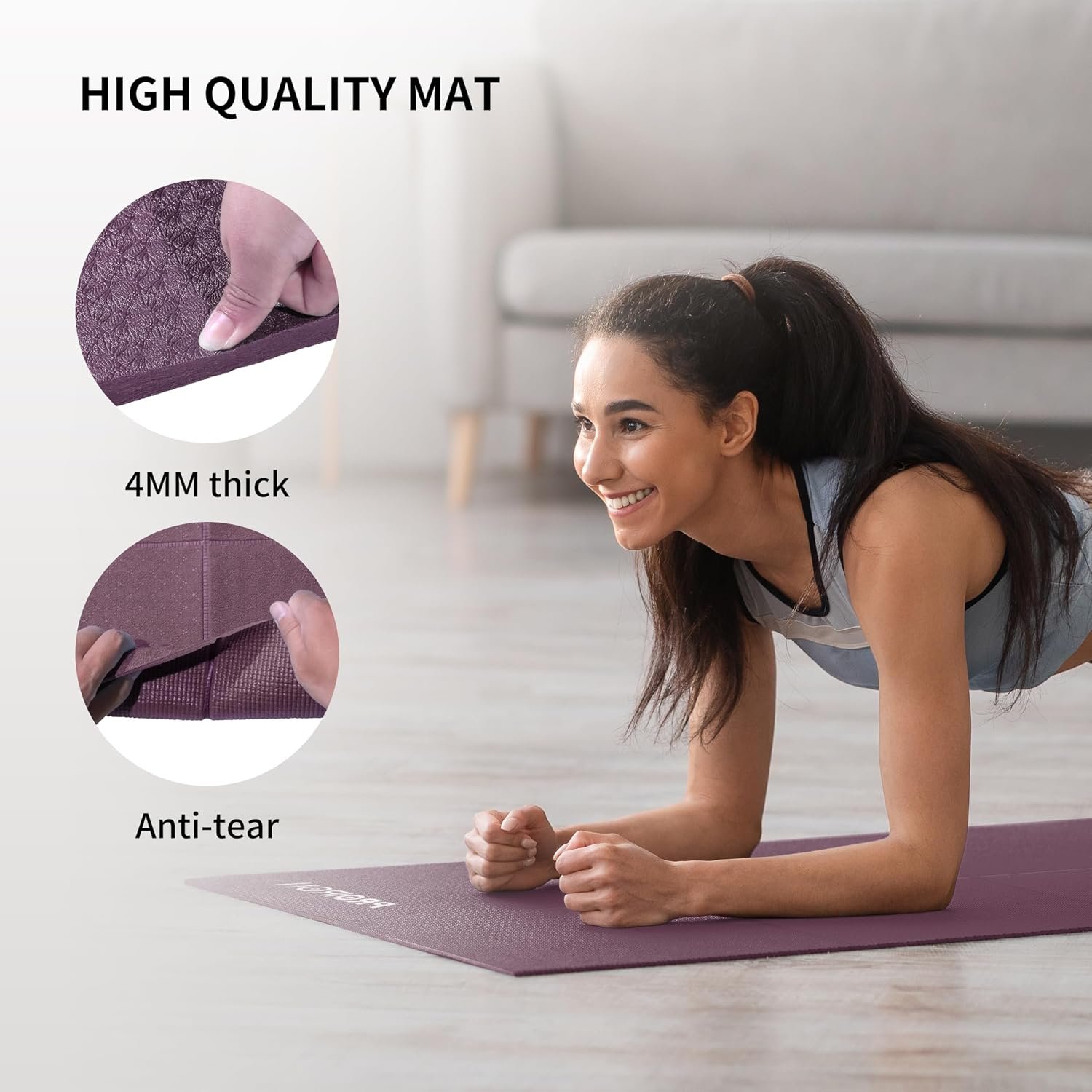 PROIRON Foldable Yoga Mat 0.24"/0.16" for Home Wor... - Image 4