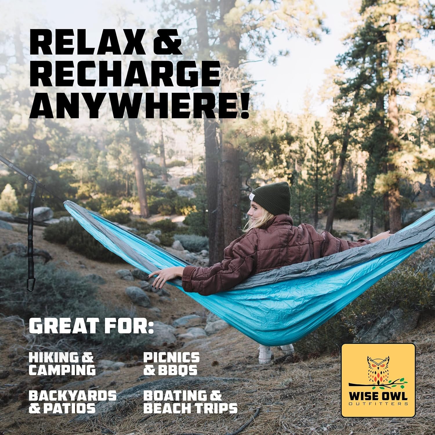 Wise Owl Outfitters Camping Hammock – up to 500lbs... - Image 7