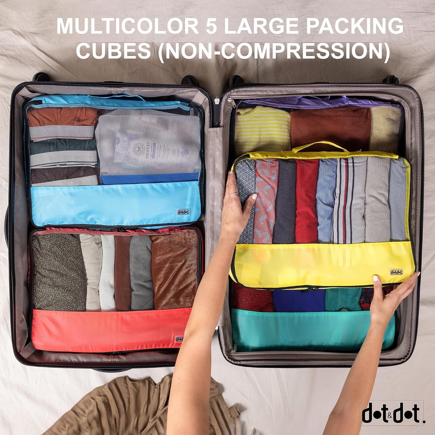 Large Packing Cubes for Travel - 5pc Packing Cubes... - Image 10